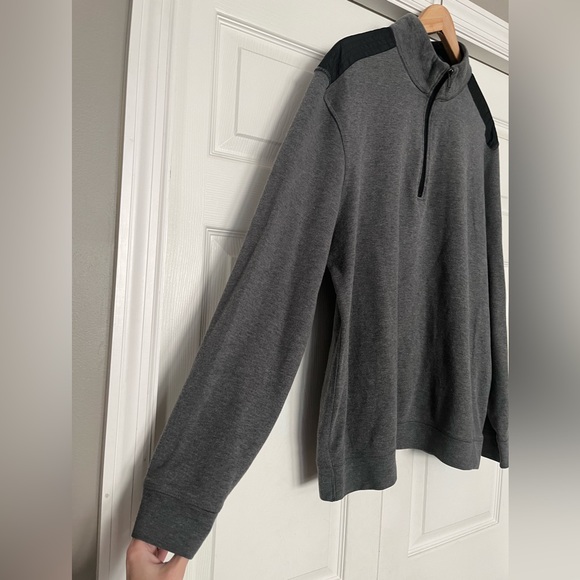 {Bugatchi Uomo} 1/4 Zip Pullover Sweatshirt in Grey - Men's XL - Picture 4 of 12